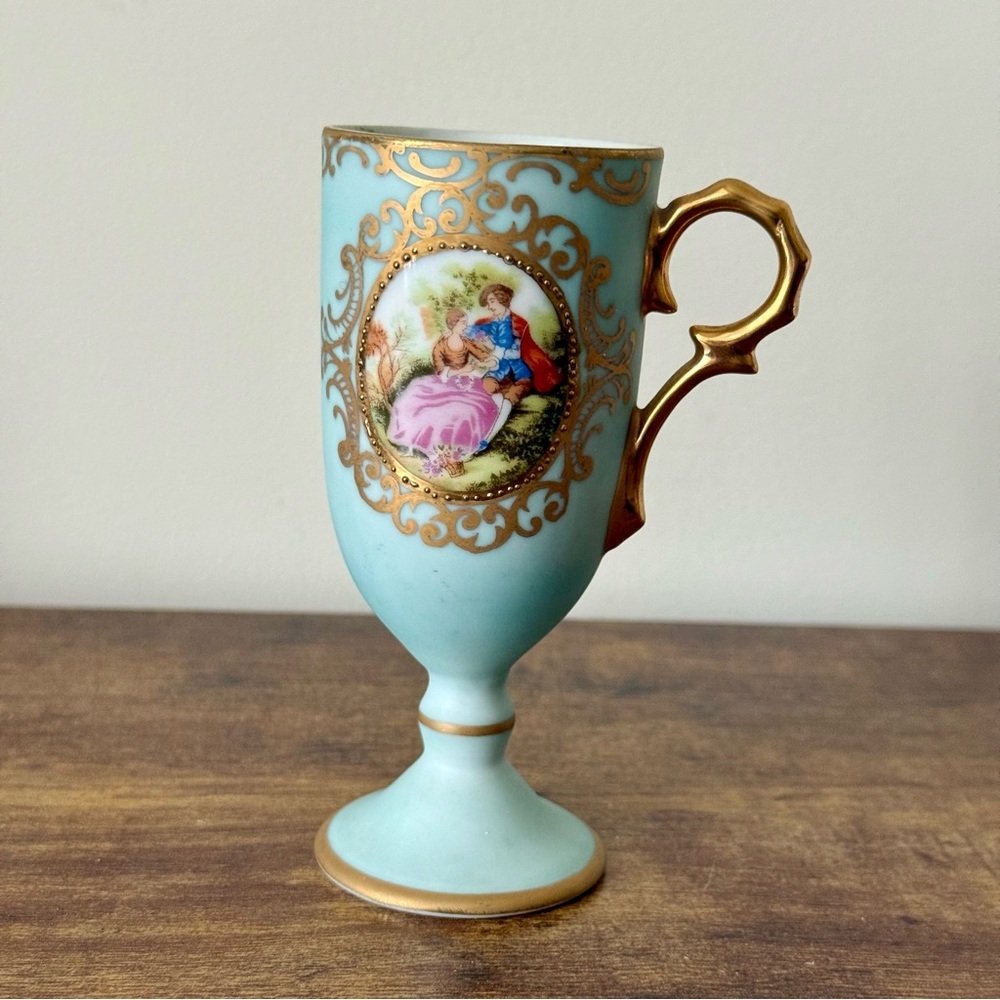 Vintage ESD Porcelain Demitasse Cup Rococo Style